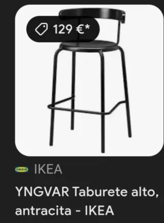 6 TABURETES YNGVAR -  PRECIO UNIDAD.