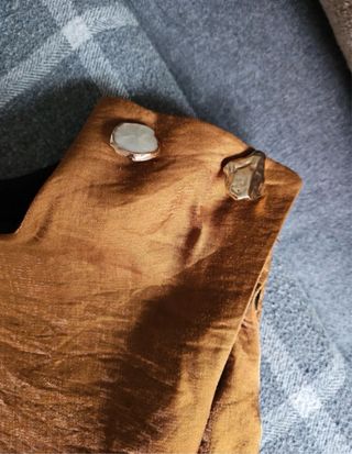 Top Zara Satén Dorado / Caramelo