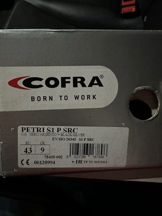 Zapatos de seguridad COFRA negros TALLA 42,43 y 44