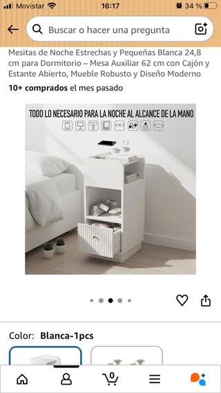 Mesita Noche Blanca Pequeña