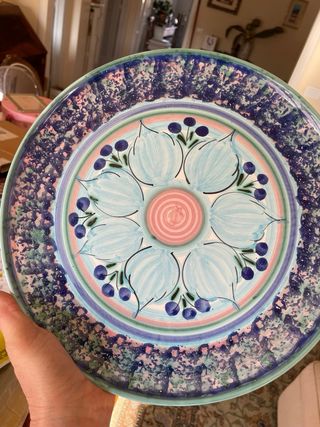 Coppia Piatti Maiolica Decorati