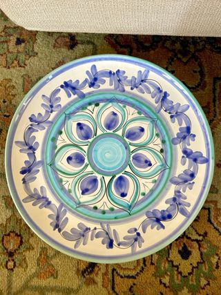 Coppia Piatti Maiolica Decorati