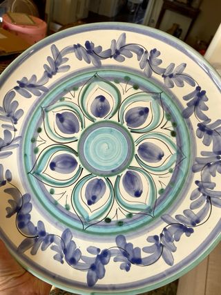 Coppia Piatti Maiolica Decorati