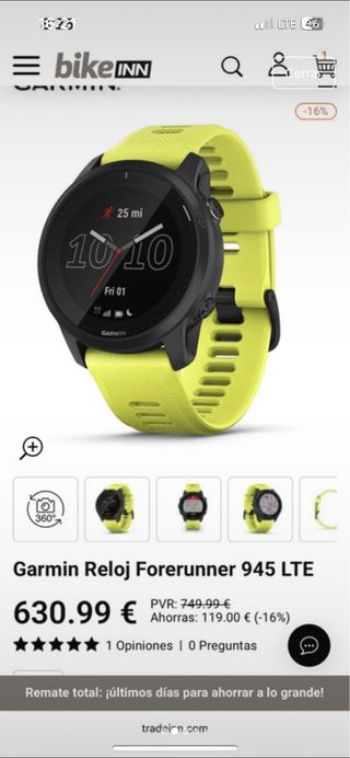 Reloj Garmin Forerunner 945 + Correas