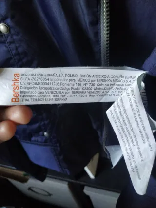 Cazadora Bomber Bershka Azul Mujer Talla S