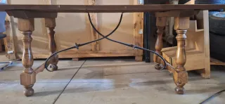 Mesa comedor madera y metal 190x80x75