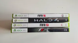 Lote 4 Juegos Xbox 360: FIFA 13, 16, Halo 4, F1