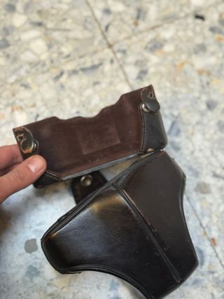 Fondina in pelle marrone per fotocamera Olympus OM