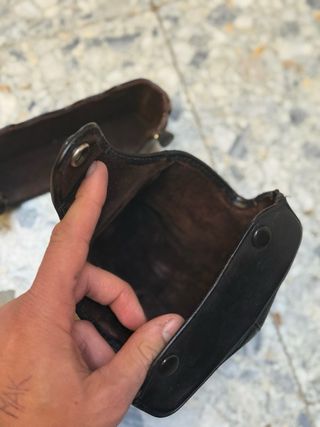 Fondina in pelle marrone per fotocamera Olympus OM