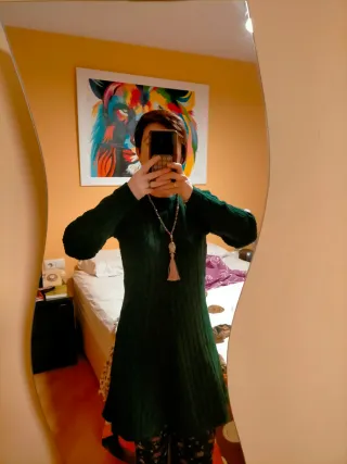 Vestido de punto Dasne verde talla mediana