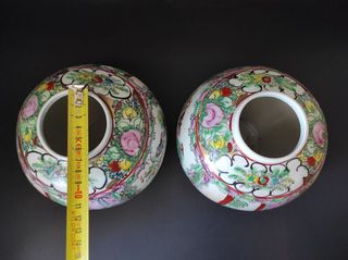 2 Potes 17cm Figuras Orientais Porcelana China
