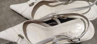 Zapatos de tacón blancos Noelia Lopez muy usados
