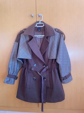 Abrigo caqui para primavera, otoño e invierno,