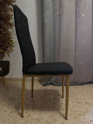 4 Sillas Diseño Tela Negra
