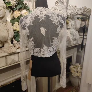 Bolero Novia Aire T44 Encaje Blanco