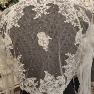 Bolero Novia Aire T44 Encaje Blanco