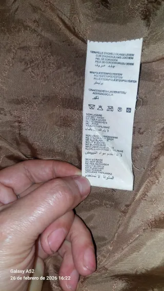 Chaqueta de cuero marrón mujer