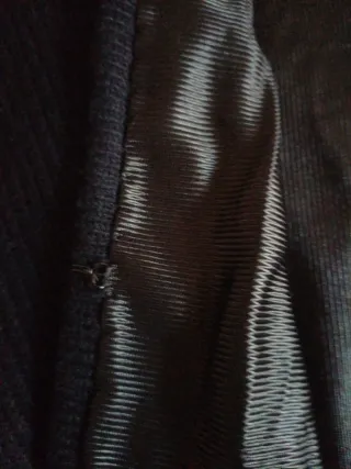 Mantella vintage lana con pelliccia lapin nero