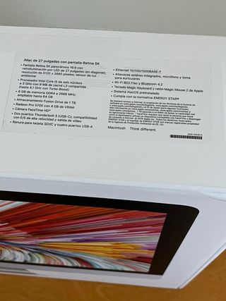 iMac 27 5K (2019) i5 6 núcleos + Teclado y ratón