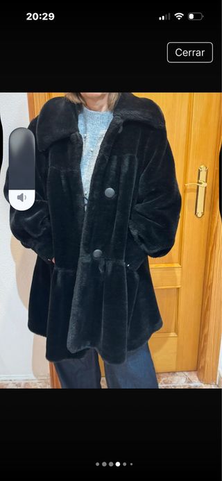 Chaquetón piel sintética negro