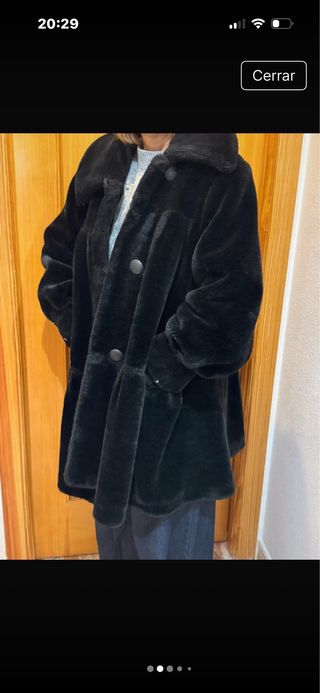 Chaquetón piel sintética negro