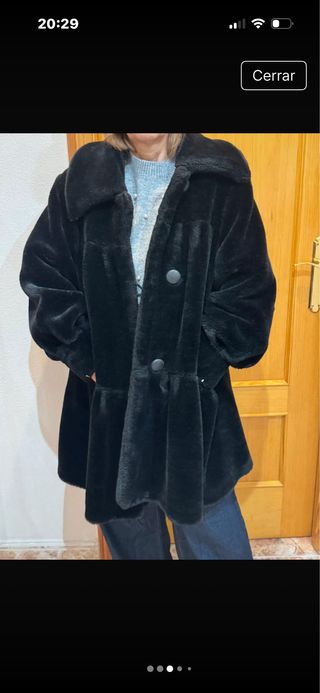 Chaquetón piel sintética negro