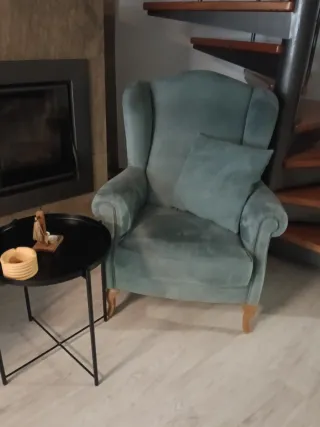 Set di due poltrone con poggiatesta in velluto Teal