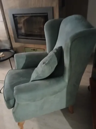 Set di due poltrone con poggiatesta in velluto Teal