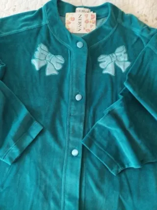 Bata Algodón Verde Mujer Nueva