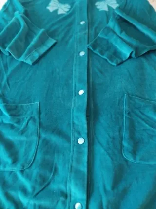 Bata Algodón Verde Mujer Nueva