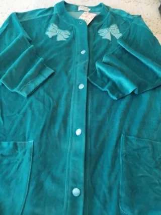 Bata Algodón Verde Mujer Nueva