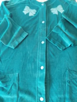 Bata Algodón Verde Mujer Nueva