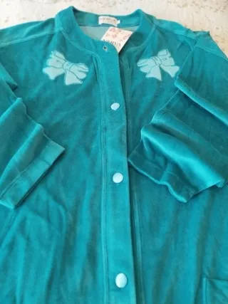 Bata Algodón Verde Mujer Nueva