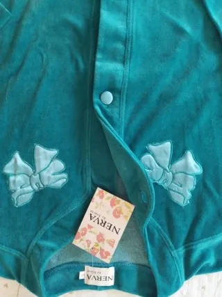 Bata Algodón Verde Mujer Nueva