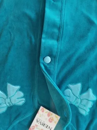 Bata Algodón Verde Mujer Nueva