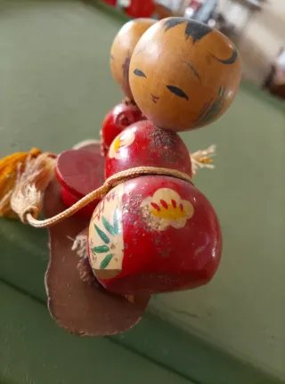 Kokeshi coppia bambole legno dipinte