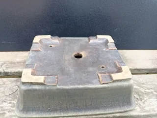 Maceta bonsai rep.checa marrón/gris/verde