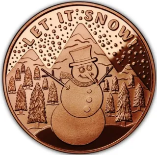 Onza Cobre AVDP Let It Snow bullion encapsulada