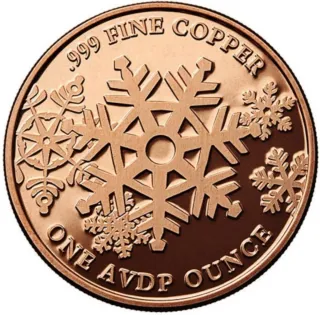 Onza Cobre AVDP Let It Snow bullion encapsulada
