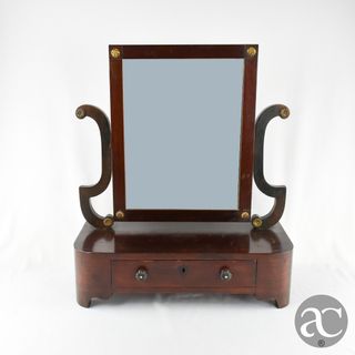 Toucador madeira e espelho com 1 gaveta, séc. XIX
