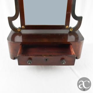 Toucador madeira e espelho com 1 gaveta, séc. XIX