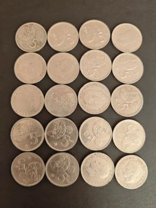 5 Pesetas 1980 *81. 20 monedas