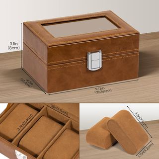 Uten Caja de Relojes con 3 Compartimentos, Caja pa