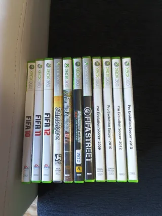 Xbox 360 Slim Negra con Mando y lote de juegos