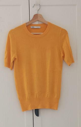 Jersey Zara Amarillo Manga Corta Talla S