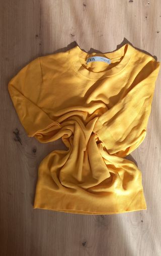 Jersey Zara Amarillo Manga Corta Talla S