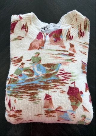 Jersey Zara estampado tacto suave Talla S