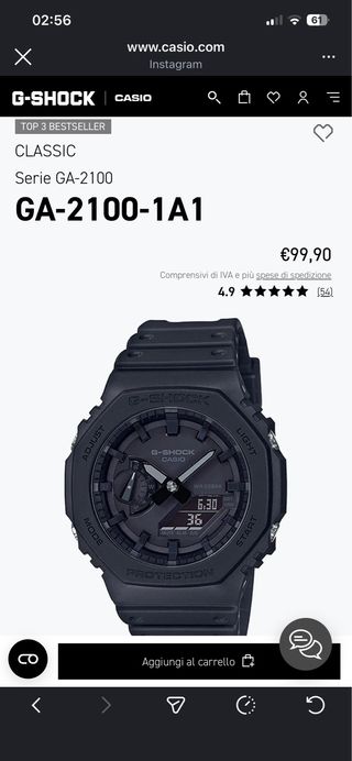 Orologio Casio G-Shock GA-2100-1A1ER