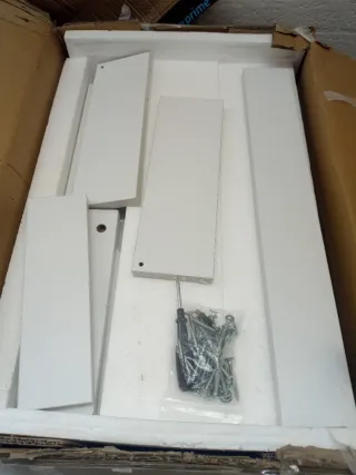 Mueble estantería blanco para microondas