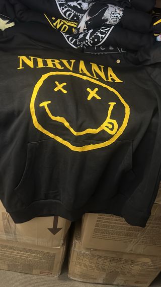 Sudadera Nirvana Cara Sonriente Negra